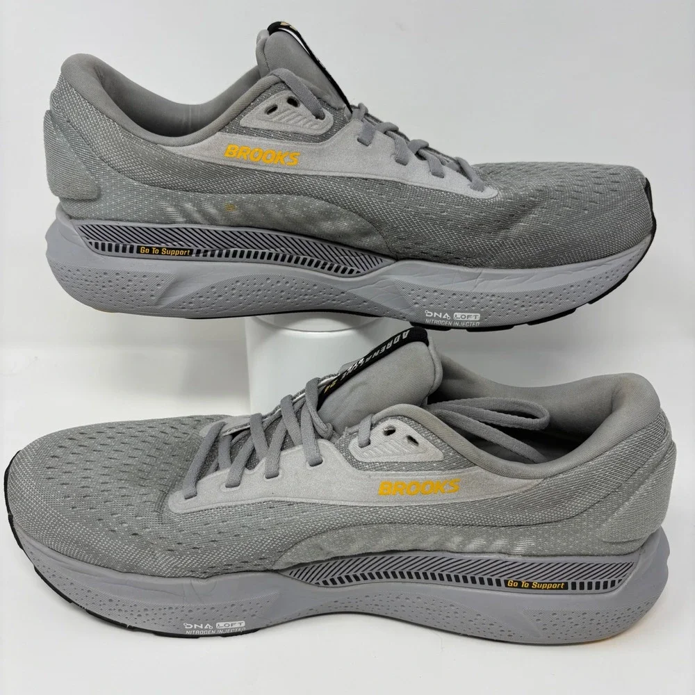 Brooks Adrenaline GTS 24 Mens Size 12.5 Wide Grey Running Shoes (1104372E084)